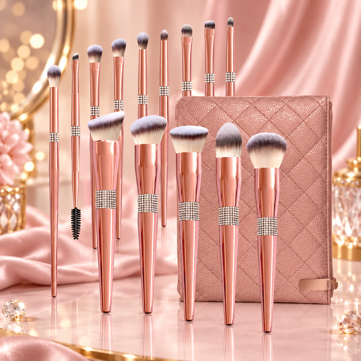 Sugar Shy Luxury Rose Gold Makeup Brush Set